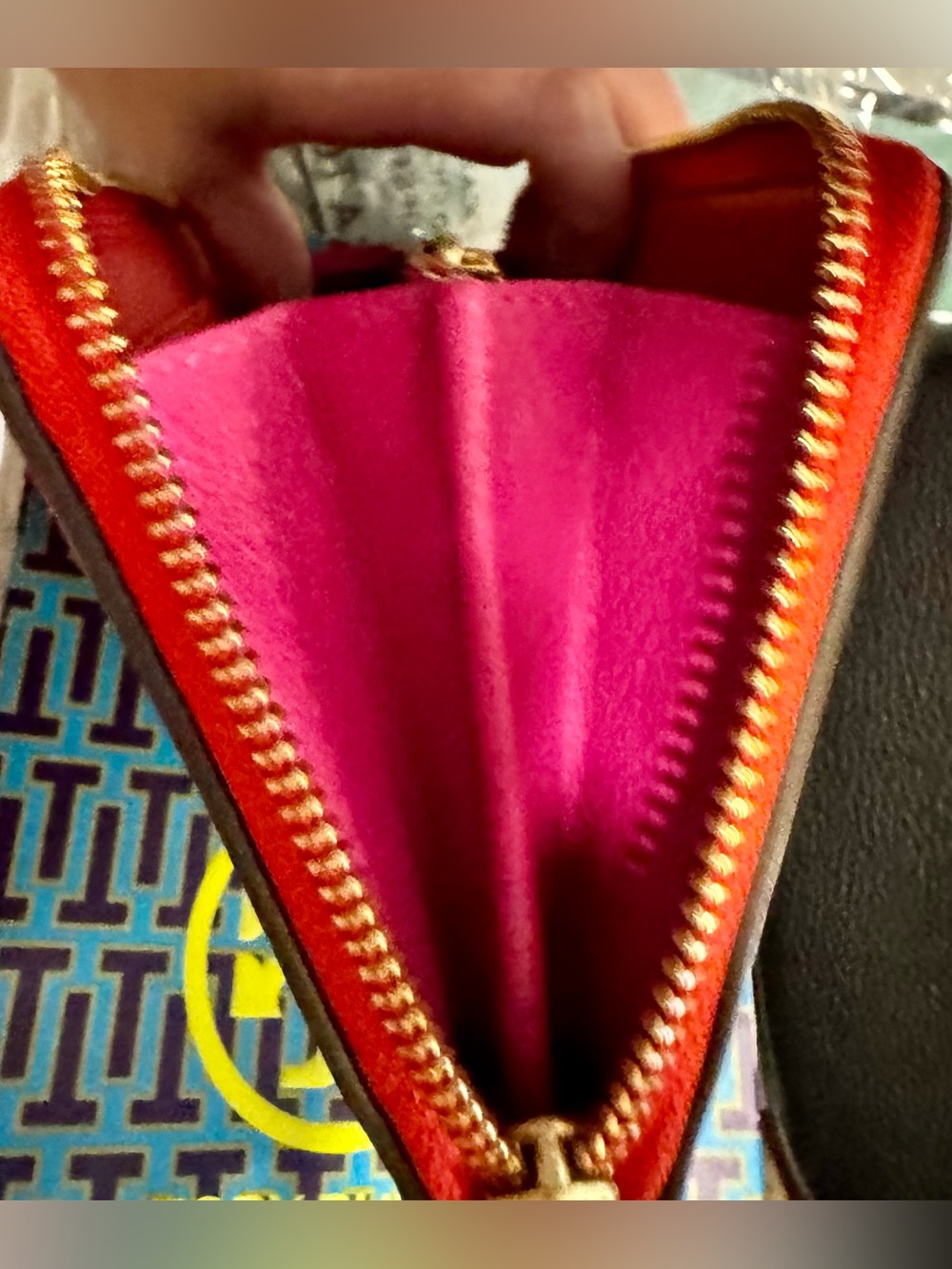 Tory Burch Perry Patchwork Hearts zip continental wallet with heart zipper pull - Picture 14 of 16